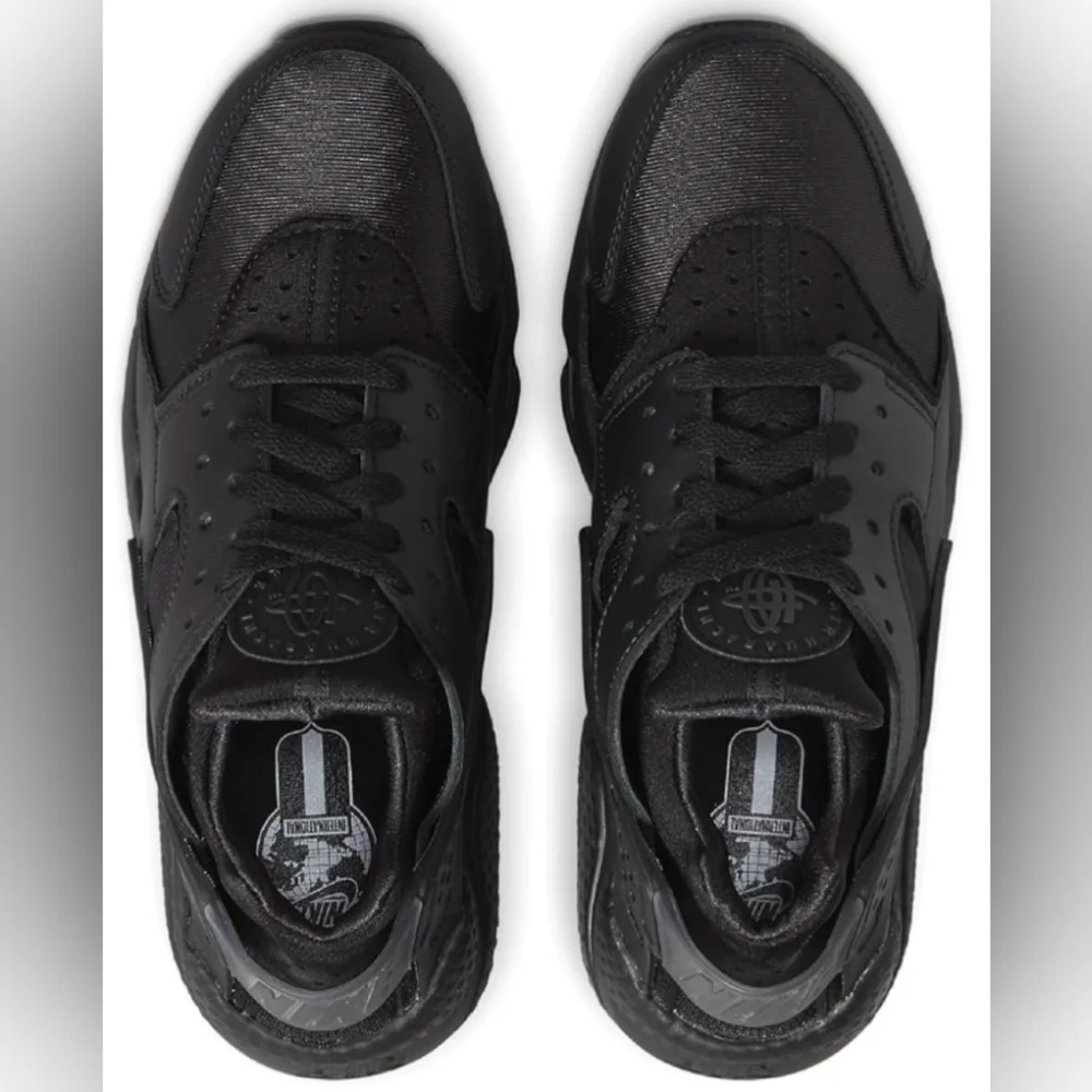 Nike Air Huarache Black Lace-Up Sneakers Wmn's Size 6.5 MSRP Used Exc $120
